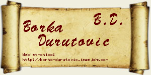 Borka Durutović vizit kartica
